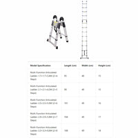 Stable Multi-Purpose Telescoping Ladder Heavy Duty Aluminum Multi-Position Ladder for Household, Construction