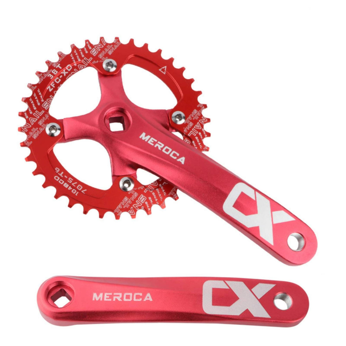 Mountain Bike Crankset Narrow-Wide Single Chainring Crankset Aluminium Alloy High Strength for Drivetrain Conversion