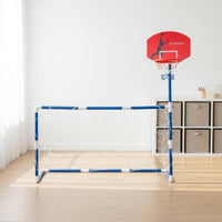 2 in 1 Basketball Hoop Soccer Goal Easy Assembly Football Goal with Basketball Backboard Parent-Child Interaction for Indoor, Outdoor, Backyard
