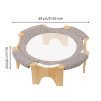 Cat Hammock with Wooden Frame Elevated Cat Hammock Easy to Hygienic Pet Resting Area for Cats, Floor