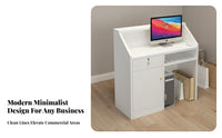 Multi-Purpose Modern Checkout Counter With Storage Checkout Desk Long-Lasting Compact Currency Ier Stand Easy Assembly for Retailers, Receptionists, Business Owners, Retail Shop S, Boutiques, Salons, Cafes