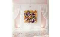 Artificial Floral Panel Realistic Appearance Artificial Floral Panel Elegant Design 3D Floral Panel for Photographers, DIY Decorators