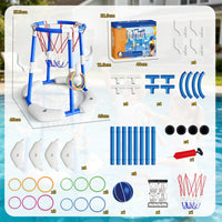 2-in-1 Floating Water Basketball Hoop for Kids Pool Party Outdoor Toys
