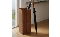 Moisture-Collecting Tray Square Umbrella Stand Iron Frame Rattan Umbrella Stand