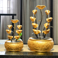 Feng Shui Wealth Water Feature Soothing Sounds Rockery Water Feature Built-in Chinese Design Money Tree Ornament for Living Room, Reception Desk