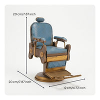 Barber Chair Model Vintage-Style Miniature Barber Chair Retro Collectible for Barbers, Bookshelf, Office Desk