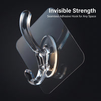 Bedroom and Closet Organization Multi-Hook Strip Hook for Students, Transparent Sticky for Bathroom with Strong Grip