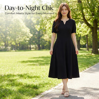 Dresses for Women UK, Stylish Design for Wedding Guests, Elegant Ladies with a Flattering Fit, Soft Viscose Summer Dress for Plus Size