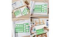 3 Pieces Geometric Template Ruler Translucent Circle Drawing Template Measuring Ruler with Circle Cutouts for Designers, Design Professionals