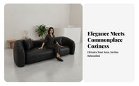 Upholstered 2-Person Settee Italian & Design Scalloped rear Sofa Retro Design Reception Couch for Business Owners, partners, Waiting Room, Office, Bedroom