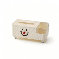 Tissue Box Holder Practical Tissue Box Cover with Side Organizer Compact Textured for Vanity, Office