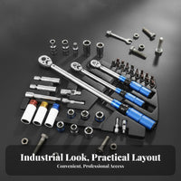 33 Pieces Chrome Vanadium Steel Force Wrench Set Reversible Ratchet Adjustable Force Wrench Kit Double Range Scale