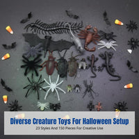 Halloween Mixed Creature Prank Props, DIY Scene Decor, Creative Plastic Accessories Gift Bag