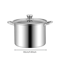 Stainless Steel Soup Pot Thickened Bottom Cookware Quick Heating Conduction for Home Kitchen