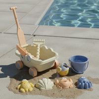 Straw Fiber Material Beach Pail and Shovel Set Rounded Edges Sandbox Building Kit Travel-Friendly for Children, Toddlers
