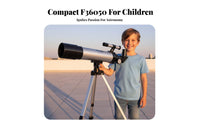 children's Telescope with Tripod High Magnification Kids Stargazing Telescope Set Easy to Assemble for Beginners, Night Sky Viewing, Outdoor, Backyard