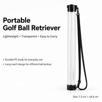 Portable Golf Ball Collector 7.3cm Transparent Cylindrical, Golf Ball Picker Upper Golf Ball Holder, Golf Ball Grabber for Practice