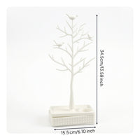 Jewelry Tree with Base Decorative Earring Holder Stand Compartmented for Dresser