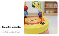 Hand-Eye Coordination Wooden Bead Maze Develops Fine Movement Skills Bead and Wire Maze Toy Color & Shape Recognition for 1-3 Year Olds