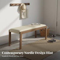 Multi-Purpose Nordic Design Long Stool Sturdy and Stable Solid Wood Dining Bench Space-Saving Bedroom End of Bed Bench Easy Assembly for Families, Homeowners, Interior Decorators, Fitting Room, Restaurant, Hallway