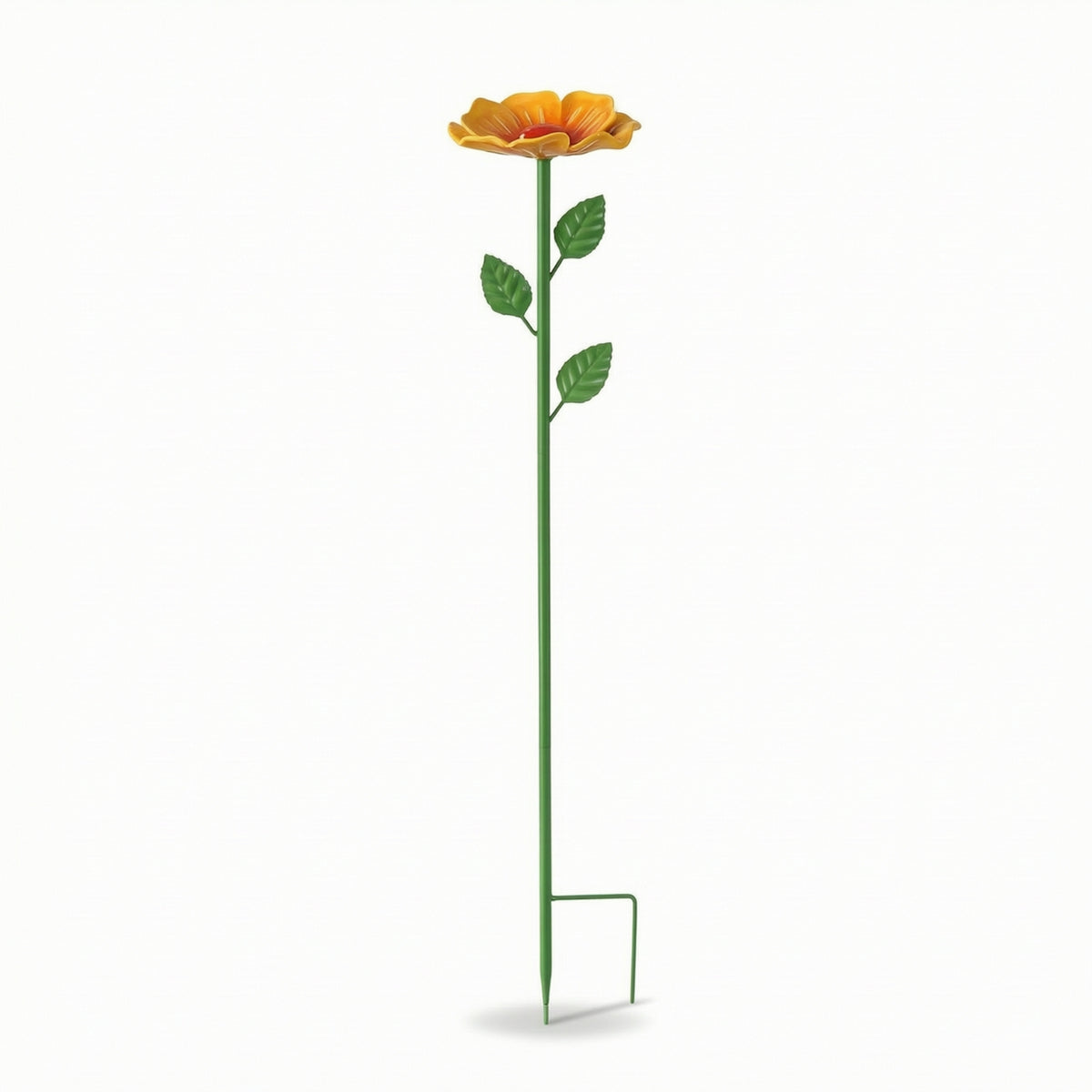 Flower Stake with Leaf Accents Decorative Yard Art Long-Lasting for Planter