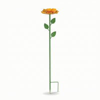 Flower Stake with Leaf Accents Decorative Yard Art Long-Lasting for Planter