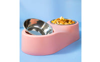 Detachable Design Double Pet Bowl Easy to Clean Double Bowl Pet Feeder Non-Slip Base for Cats, Dogs