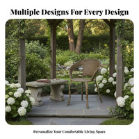 Breathable Woven Rattan Chair Easy to Clean Balcony Leisure Chair Sturdy Frame Weather Resistant for Elderly, Adults, Homeowners, Gazebo, Garden, Porch, Backyard