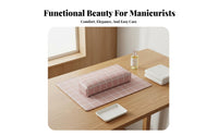 Manicure Hand Rest Set Soft & Comfortable Nail Armrest Pillow and Mat Easy to Clean Manicure Hand Rest for Manicurists, Beauty School, Spas, Travel