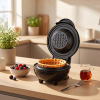 4-Inch Waffle Bowl Maker with Nonstick Plates Compact Waffle Bowl Maker Electric Appliance Countertop for Home Cooks, Families, Breakfast, Brunch, Kitchen