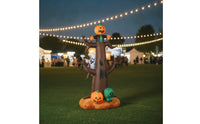Inflatable Tree with Pumpkin Head Spooky Halloween Inflatable Tree Luminous Yard Decoration for Lawn