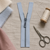 1# Metal Open-End Zipper with Teardrop Pull for Doll Clothes