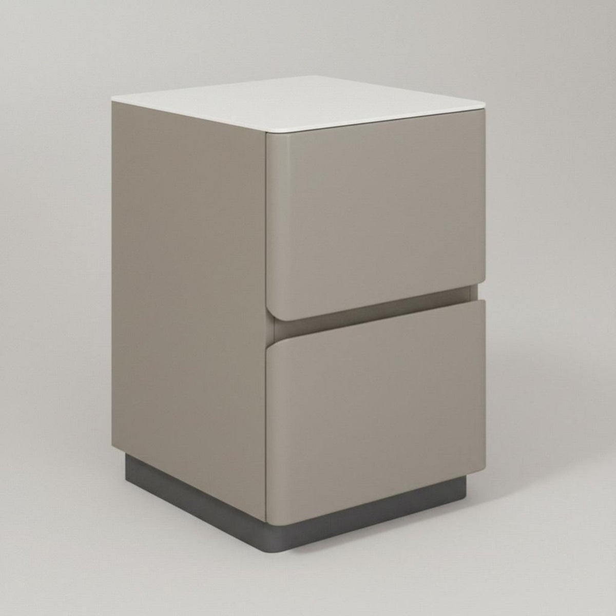 No Assembly Required Narrow 2-Drawer Bedside Cabinet Modern Minimalist design Nightstand Space-Saving Bedroom Furniture Sintered Stone Top for Apartment Dwellers, Homeowners, Students, Small Spaces, Next to Bed, Living Room, Hallway