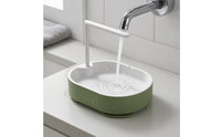 Green and White Parrot Bath Basin Rounded Rectangular Bird Shower Bath Integrated Side Support Parrot Bathtub Clear Tube
