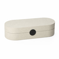 Oval Container with Hinged Lid Elegant Storage Box with Hinged Lid Secure Organizer for Dresser