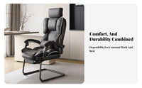 No Wheels Reclining Sled Base Chair Support Sled Base Armchair Ergonomic Design Computer Seat Thick Padded Cushion for Executives, Clients, Students, Conference Room, Restping