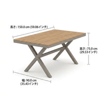 Garden Table Set, Outdoor Dining Set, BBQ Table, 75cm, Rectangular, Wood Composite Material, 4-Piece Set