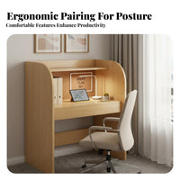 Single Person Privacy Desk Built-in Bookshelf Study Carrel with Hutch Construction scholar's Study Carrel for Adults, Teens, Library, Bedroom