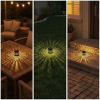Decorative Solar Projection Wall Light with Metal Housing Wireless Solar Mandala Light Energy Saving Eco-Friendly for Courtyard