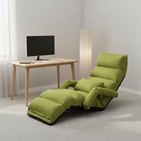Space-Saving Foldable Lazy Sofa No Assembly Required Folding Lazy Sofa Chair Sturdy Steel Frame Padded Floor Recliner Wear-Resistant Material for Students, Napping