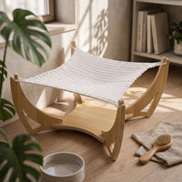 Cat Hammock Gentle Feline Hammock with Wooden Frame Supportive for Cats, Kittens