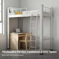 Loft Bed with Desk and Wardrobe Multi-Functional Loft Bed with Desk and Storage Raised Rail for Students, Teenagers, Dorm Room, Apartment