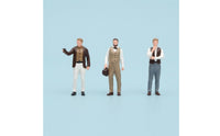 3 Pieces 1:64 Scale Figurine Set Detailed Clothing Hand-Painted Resin Figurines Colored Finish British-Style Miniature Figures