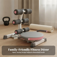 Padded Seat Sit-up Assistance Machine Cushioned Grips Foam Roller Sit-up Machine Anti-Slip Foot Caps Floor-Standing Ab Exercise Equipment Metal Frame for Home Gym