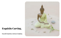 New Chinese Design Buddha Statue Feng Shui Decor Meditating Buddha Figurine Weather Resistant Zen Garden Statue Artisan-Made for Spiritual Seekers, Mindfulness Practice Enthusiasts, Tea Room, Fountain Accessory, Patio, Office