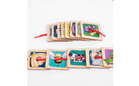 Linden Plywood Threading Puzzle Flat Tiles Animal Shadow Puzzle Fine Motor Skills Wooden Animal Sorting Board