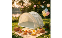 Foldable Beach Shelter Easy to Carry Beach Shelter with Floor Panel Portable Sun Tent Lightweight Picnic Shade Mesh for Families