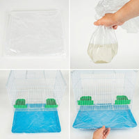 Bird Cage Liner Bag, 100 Pack Non Woven Tray Liners, Absorbent Bird Droppings Pad, Universal Mat for Easy Parrot and Parakeet Cage Cleaning
