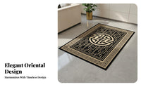 Chinese Design Area Rug Wool Acrylic Blend Living Room Rug Anti-Slip Decorative Floor Carpet for Homeowners, Hotel Managers, Bedroom, Entryway