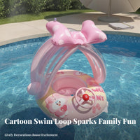 Thick Long-Lasting Material Pink Bunny Pool Inflatable Anti-Flip Design Inflatable Baby Inflatable with Canopy Leak-Proof PVC for Infants